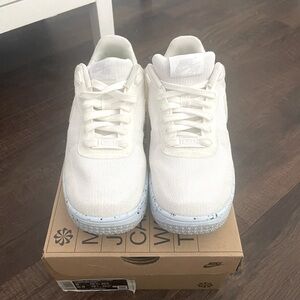 Nike Air Force 1 Crater Flyknit - Women’s size 8 - White/Pure Platinum